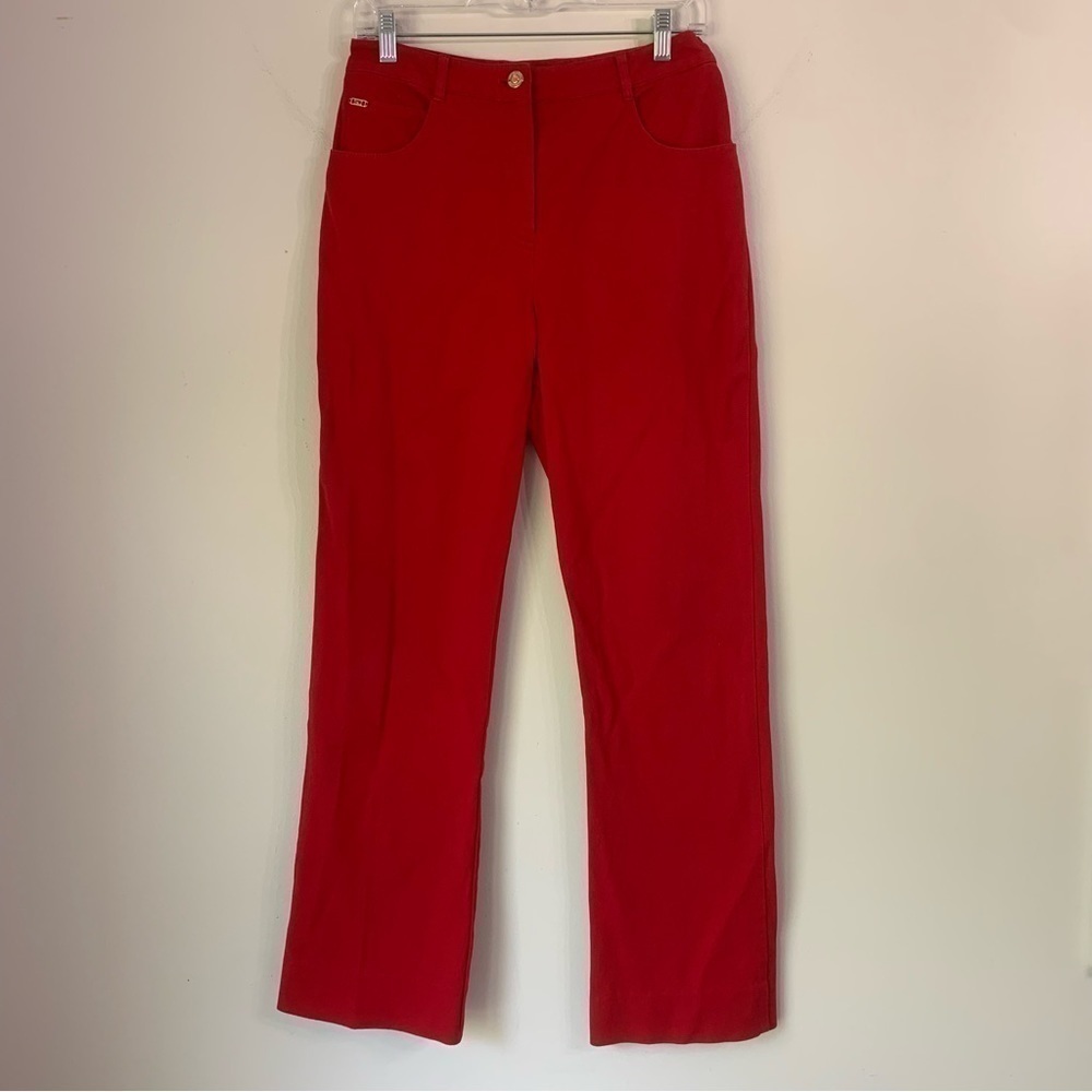 St. John Sport Straight leg Red High Rise Pants size 6